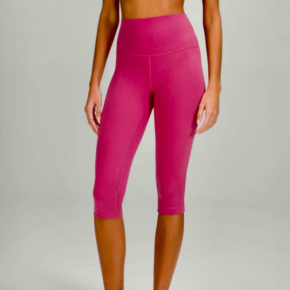 Lululemon Athletica Sonic Pink Align 17’ High Rise Crop Leggings Yoga Pants 4